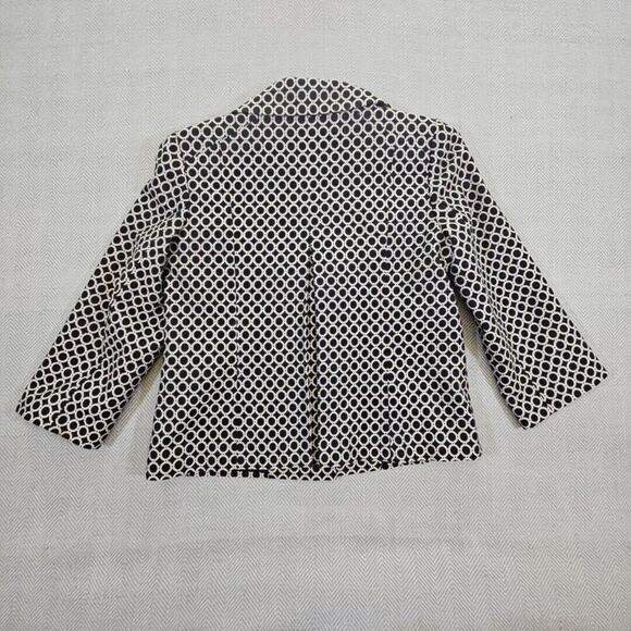 Rafaella Geometric Blazer Coat Jacket Women's Size 10 Black & White Old Money - Picture 2 of 16